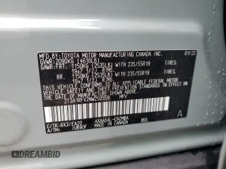 2022 Toyota RAV4 XLE Premium с VIN 2T3A1RFV2NW250559, выставлен на аукционе Copart как лот 60891935 с пробегом 18 669 миль миль и Списание • Salvage title. История ставок и продаж доступна на DreamBid. Изображение 12.