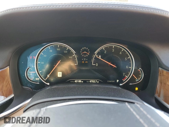 2018 BMW 7 Series 740i with VIN WBA7E2C59JG742891, listed as a Copart auction lot 78184903 with 43,189 mi miles. Bid and sale history available at carsss.com. Image 9.