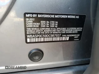 2013 BMW 5 Series with VIN WBASP0C59DC987937, listed as a Copart auction lot 84171054 with 115,522 mi miles and Salvage title. Bid and sale history available at DreamBid. Image 13.