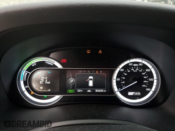 2017 Kia Niro Touring with VIN KNDCE3LC7H5055145, listed as a Copart auction lot 45996494 with 90,695 mi miles and Salvage Title. Bid and sale history available at DreamBid. Image 9.