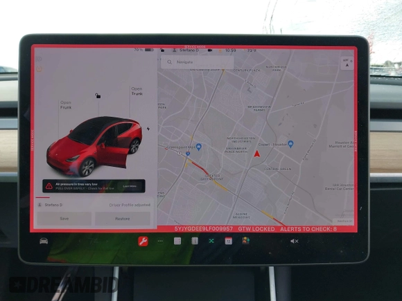 2020 Tesla Model Y Long Range with VIN 5YJYGDEE9LF009957, listed as a IAAI auction lot 41780248 with 31,053 mi miles and . Bid and sale history available at DreamBid. Image 19.