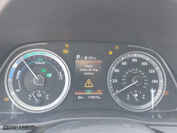 2021 Hyundai Sonata Hybrid SEL with VIN KMHL34JJ7MA026559, listed as a IAAI auction lot 41657589 with 119,019 mi miles. Bid and sale history available at carsss.com. Image 7.