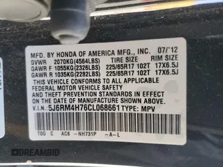 2012 Honda CR-V EX-L с VIN 5J6RM4H76CL068661, выставлен на аукционе Copart как лот 47282845 с пробегом 173 875 миль миль и Списание • Salvage title. История ставок и продаж доступна на DreamBid. Изображение 14.