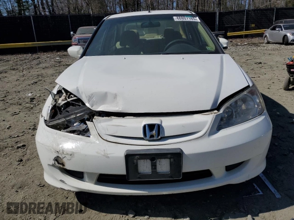 2005 Honda Civic with VIN JHMES96635S011410, listed as a Copart auction lot 48807165 with 182,210 mi miles and Salvage Title. Bid and sale history available at DreamBid. Image 5.
