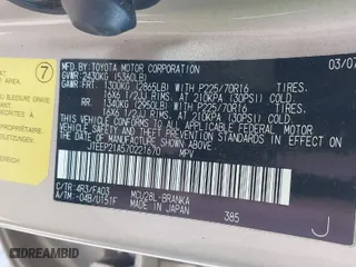 2007 Toyota Highlander w/3rd Row with VIN JTEEP21A570221670, listed as a IAAI auction lot 41250577 with 55,512 mi miles. Bid and sale history available at carsss.com. Image 9.