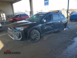 2025 Subaru Outback Onyx z VIN 4S4BTALC3S3104331, wystawiony jako Copart lot #47641855 z przebiegiem Nie podano mil oraz Szkoda całkowita • Salvage title. Historia ofert i sprzedaży dostępna na DreamBid. Obrazek 1.
