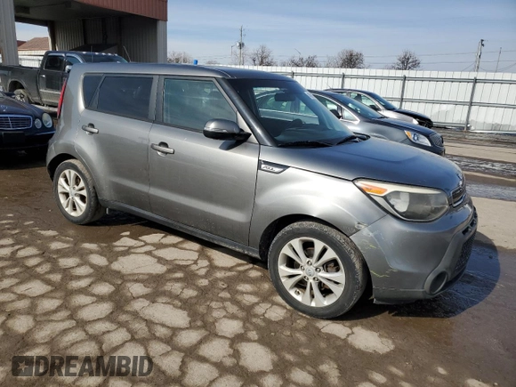 2014 Kia Soul + with VIN KNDJP3A50E7073590, listed as a Copart auction lot 46593815 with 116,686 mi miles and Salvage Title. Bid and sale history available at DreamBid. Image 4.