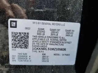2021 GMC Acadia SLE with VIN 1GKKNRLS1MZ105826, listed as a Copart auction lot 61937844 with 46,994 mi miles and Salvage Title. Bid and sale history available at carsss.com. Image 13.