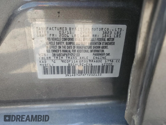 2015 Nissan Sentra SV with VIN 3N1AB7APXFY252133, listed as a Copart auction lot 54993685 with 136,574 mi miles and Clean Title. Bid and sale history available at DreamBid. Image 12.