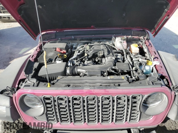 2024 Jeep Wrangler Rubicon with VIN 1C4PJXFG9RW346079, listed as a Copart auction lot 77006914 with 2,446 mi miles and Salvage Title. Bid and sale history available at DreamBid. Image 12.