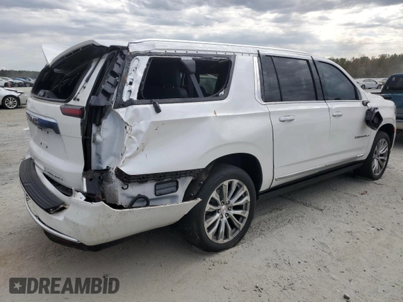 2022 GMC Yukon XL Denali with VIN 1GKS2JKL0NR238244, listed as a Copart auction lot 75345804 with 28,003 mi miles and Salvage Title. Bid and sale history available at carsss.com. Image 3.