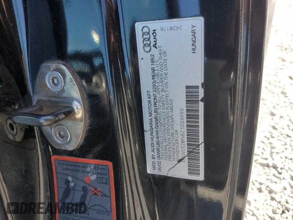 2002 Audi TT ALMS Edition with VIN TRUWT28N621033455, listed as a Copart auction lot 50694935 with 133,382 mi miles and Salvage Title. Bid and sale history available at carsss.com. Image 12.