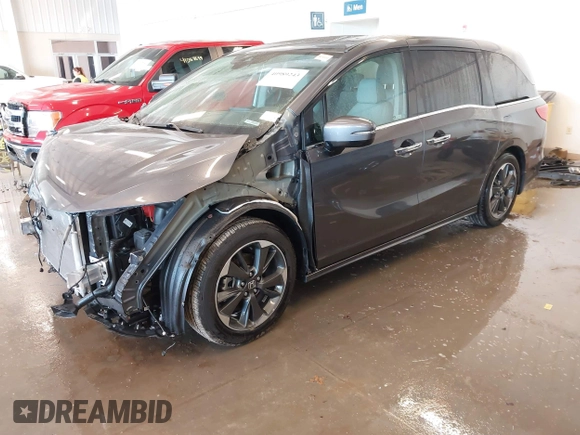 2024 Honda Odyssey Elite with VIN 5FNRL6H92RB037361, listed as a IAAI auction lot 40989243 with 15,636 mi miles. Bid and sale history available at carsss.com. Image 22.