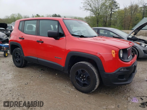 2017 Jeep Renegade Sport with VIN ZACCJBAB9HPG53518, listed as a Copart auction lot 55416835 with 116,123 mi miles and Salvage title. Bid and sale history available at DreamBid. Image 4.