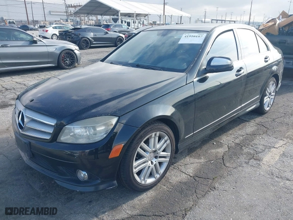 2009 Mercedes-Benz C-Class 3.0L Sport with VIN WDDGF54X19R061356, listed as a IAAI auction lot 41910107 with 300,926 mi miles. Bid and sale history available at carsss.com. Image 2.