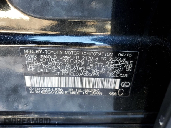 2016 Lexus GS 350 with VIN JTHBZ1BL6GA005055, listed as a Copart auction lot 89324625 with 97,112 mi miles and Salvage Title. Bid and sale history available at carsss.com. Image 12.