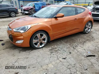2013 Hyundai Veloster w/Red Int with VIN KMHTC6AD2DU111958, listed as a Copart auction lot 60723535 with 43,772 mi miles and Salvage title. Bid and sale history available at DreamBid. Image 1.