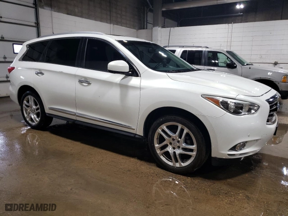 2013 Infiniti JX35 with VIN 5N1AL0MM7DC306511, listed as a Copart auction lot 52390165 with 159,648 mi miles and Clean Title. Bid and sale history available at carsss.com. Image 4.