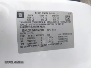 2012 Chevrolet Tahoe Commercial with VIN 1GNLC2E02CR322901, listed as a IAAI auction lot 42679887 with 251,794 mi miles and . Bid and sale history available at DreamBid. Image 9.