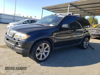 2005 BMW X5 4.8is with VIN 5UXFA93515LE83489, listed as a Copart auction lot 87840265 with 131,786 mi miles and Salvage Title. Bid and sale history available at carsss.com. Image 1.