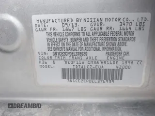 2014 Nissan Note SV with VIN 3N1CE2CP0EL376939, listed as a IAAI auction lot 41901332 with 138,457 mi miles and . Bid and sale history available at DreamBid. Image 9.