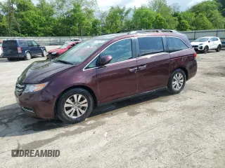 2014 Honda Odyssey EX-L with VIN 5FNRL5H60EB025526, listed as a Copart auction lot 57391215 with 153,758 mi miles and Salvage title. Bid and sale history available at DreamBid. Image 1.
