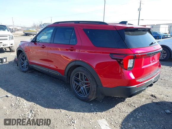2025 Ford Explorer ST-Line with VIN 1FMUK8KH4SGB24923, listed as a IAAI auction lot 41763567 with 854 mi miles. Bid and sale history available at carsss.com. Image 3.