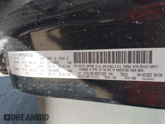 2008 Dodge 1500 SLT z VIN 1D7HU18218S571053, wystawiony jako IAAI lot #42249504 z przebiegiem 177 545 mil mil oraz . Historia ofert i sprzedaży dostępna na DreamBid. Obrazek 9.