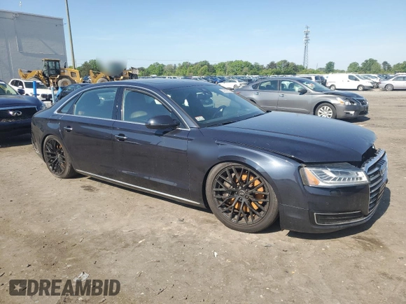 2015 Audi A8 3.0T with VIN WAU3GAFD2FN039318, listed as a Copart auction lot 54906635 with 146,767 mi miles and Salvage Title. Bid and sale history available at DreamBid. Image 4.