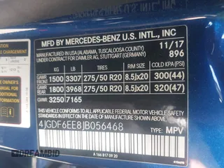 2018 Mercedes-Benz GLS with VIN 4JGDF6EE8JB056468, listed as a IAAI auction lot 42067832 with 71,876 mi miles. Bid and sale history available at carsss.com. Image 9.