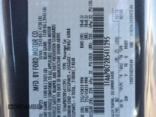 2024 Ford Mustang GT with VIN 1FA6P8CF2R5411295, listed as a Copart auction lot 43099885 with 12,307 mi miles and Salvage Title. Bid and sale history available at DreamBid. Image 12.