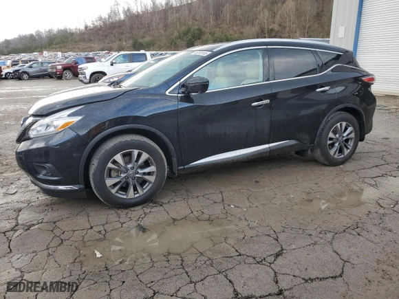 2017 Nissan Murano SL with VIN 5N1AZ2MH4HN101994, listed as a Copart auction lot 46793185 with 107,360 mi miles and Salvage Title. Bid and sale history available at carsss.com. Image 1.
