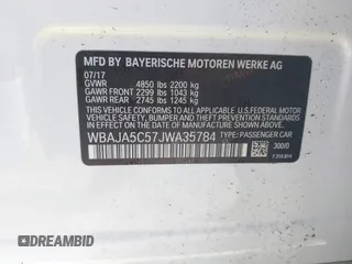 2018 BMW 5 Series 530i with VIN WBAJA5C57JWA35784, listed as a IAAI auction lot 41889468 with 68,471 mi miles and . Bid and sale history available at DreamBid. Image 9.