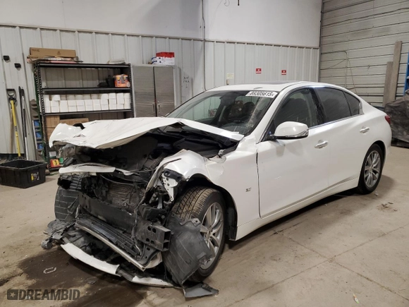 2014 Infiniti Q50 Premium with VIN JN1BV7AP3EM673589, listed as a Copart auction lot 89305615 with 75,097 mi miles and Salvage Title. Bid and sale history available at carsss.com. Image 1.