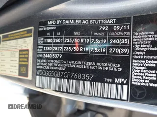 2012 Mercedes-Benz GLK 350 with VIN WDCGG5GB7CF768357, listed as a IAAI auction lot 42184151 with 135,464 mi miles and . Bid and sale history available at DreamBid. Image 9.