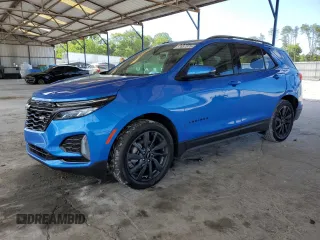 2024 Chevrolet Equinox RS with VIN 3GNAXMEG5RS183387, listed as a Copart auction lot 57657875 with 25,515 mi miles and Salvage title. Bid and sale history available at DreamBid. Image 1.
