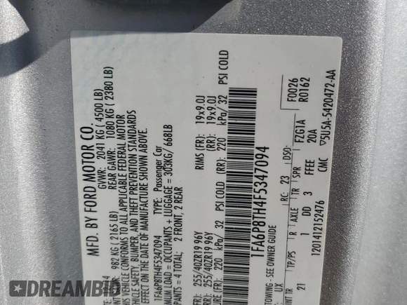 2015 Ford Mustang EcoBoost z VIN 1FA6P8TH4F5347094, wystawiony jako Copart lot #54190035 z przebiegiem 130 210 mil mil oraz Szkoda całkowita • Salvage title. Historia ofert i sprzedaży dostępna na DreamBid. Obrazek 12.