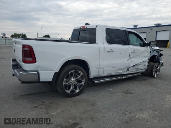 2023 Ram 1500 Longhorn with VIN 1C6SRFKT6PN549473, listed as a Copart auction lot 54166445 with 45,676 mi miles and Salvage title. Bid and sale history available at DreamBid. Image 3.