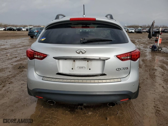 2016 Infiniti QX70 with VIN JN8CS1MW4GM400288, listed as a Copart auction lot 51423095 with 115,733 mi miles and Salvage Title. Bid and sale history available at carsss.com. Image 6.
