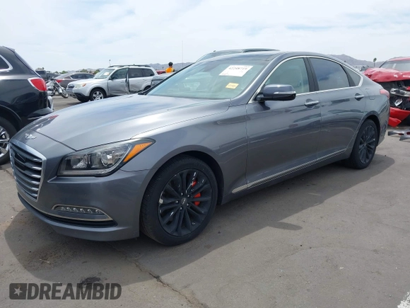 2017 Genesis G80 3.8L with VIN KMHGN4JE2HU167543, listed as a IAAI auction lot 42248719 with 82,574 mi miles and . Bid and sale history available at DreamBid. Image 2.