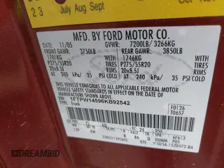 2006 Ford F-150 XLT с VIN 1FTPW14596KB92542, выставлен на аукционе IAAI как лот 42634344 с пробегом Не указан миль и . История ставок и продаж доступна на DreamBid. Изображение 9.