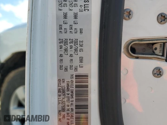 2018 Ram 1500 Tradesman z VIN 1C6RR7FT4JS279389, wystawiony jako Copart lot #58392565 z przebiegiem 51 530 mil mil oraz Czysty tytuł • Clean title. Historia ofert i sprzedaży dostępna na DreamBid. Obrazek 12.
