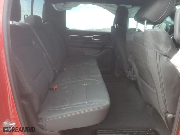 2025 Ram 1500 Big Horn with VIN 1C6SRFFP8SN606374, listed as a Copart auction lot 47370895 with 6,604 mi miles and Salvage Title. Bid and sale history available at carsss.com. Image 10.