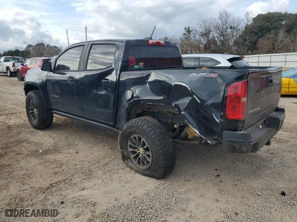 2021 Chevrolet Colorado 4WD ZR2 with VIN 1GCPTEE18M1178081, listed as a Copart auction lot 43258445 with 106,984 mi miles and Non Repairable. Bid and sale history available at carsss.com. Image 2.