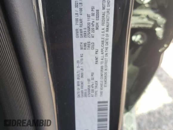 2023 Ram 1500 Limited с VIN 1C6SRFPT8PN573508, выставлен на аукционе Copart как лот 63814225 с пробегом 28 440 миль миль и На запчасти • Non repairable. История ставок и продаж доступна на DreamBid. Изображение 12.