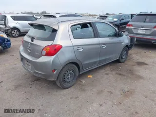 2015 Mitsubishi Mirage DE with VIN ML32A3HJ8FH038044, listed as a IAAI auction lot 41173545 with 84,691 mi miles. Bid and sale history available at carsss.com. Image 4.