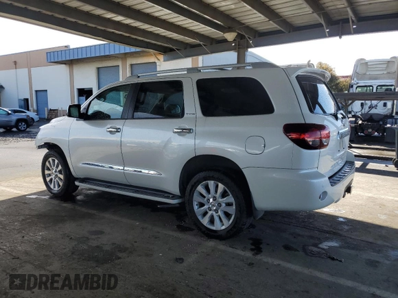 2018 Toyota Sequoia Platinum with VIN 5TDDY5G17JS165287, listed as a Copart auction lot 48534145 with 96,526 mi miles and Salvage Title. Bid and sale history available at carsss.com. Image 2.