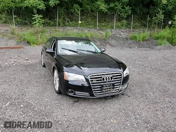 2014 Audi A8 4.0T with VIN WAUR2AFD5EN003923, listed as a Copart auction lot 65389025 with 97,833 mi miles and Salvage title. Bid and sale history available at DreamBid. Image 13.