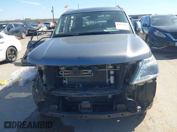 2020 Nissan Armada SL with VIN JN8AY2ND2L9110735, listed as a IAAI auction lot 41673284 with 80,407 mi miles. Bid and sale history available at carsss.com. Image 13.
