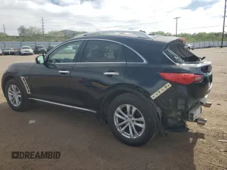 2015 Infiniti QX70 with VIN JN8CS1MW0FM482289, listed as a Copart auction lot 56597955 with 123,227 mi miles and Salvage title. Bid and sale history available at DreamBid. Image 2.
